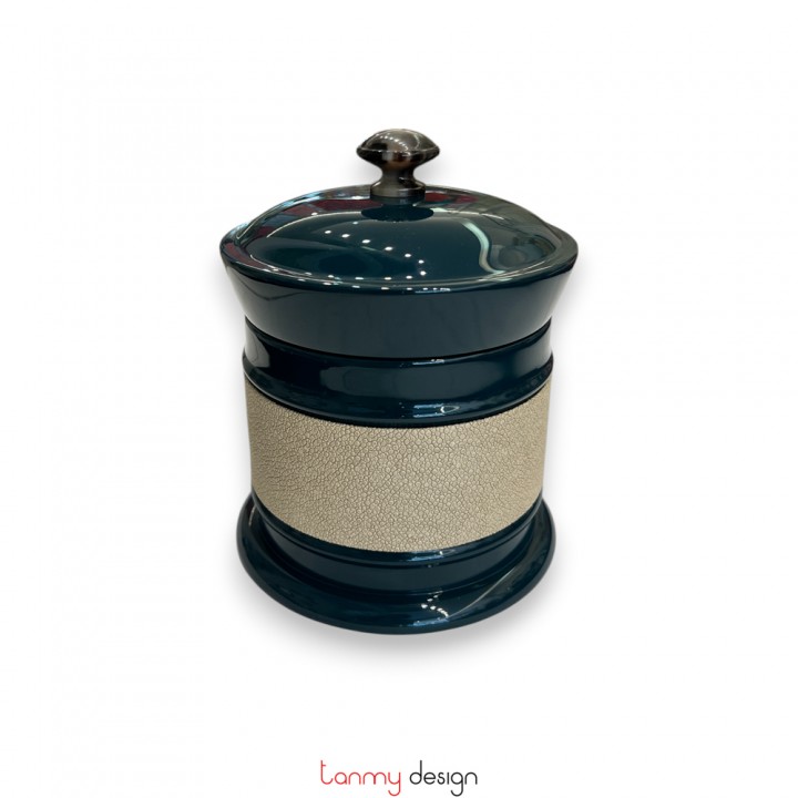 Green round tea box 13*13*H16cm, inside 8*H7cm